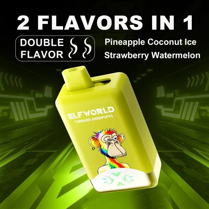 E40 Pineapple Coconut Ice+Strawberry Watermelon_ELFWORLD TORNADO 60000 E40 Pineapple Coconut Ice+Strawberry Watermelon_ELFWORLD TORNADO 60000