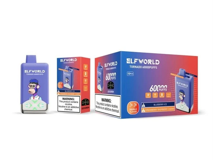 E40-【Blueberry-Ice+Strawberry-Raspberry-Cherry】ELFWORLD TORNADO 60000 E40-【Blueberry-Ice+Strawberry-Raspberry-Cherry】ELFWORLD TORNADO 60000