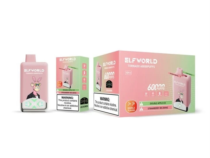 E40-【Double-Apple-Ice+Strawberry-Big-Bang】ELFWORLD TORNADO 60000 E40-【Double-Apple-Ice+Strawberry-Big-Bang】ELFWORLD TORNADO 60000