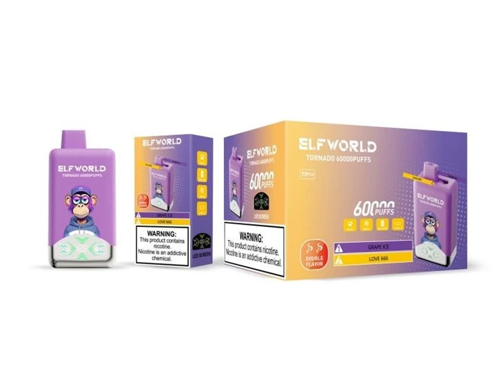 E40-【Grape-Ice+Love-666】ELFWORLD TORNADO 60000 E40-【Grape-Ice+Love-666】ELFWORLD TORNADO 60000