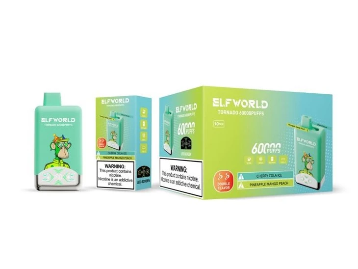 E40-【Cherry-Cola-Ice-+Pineapple-Mango-Peach】ELFWORLD TORNADO 60000 E40-【Cherry-Cola-Ice-+Pineapple-Mango-Peach】ELFWORLD TORNADO 60000