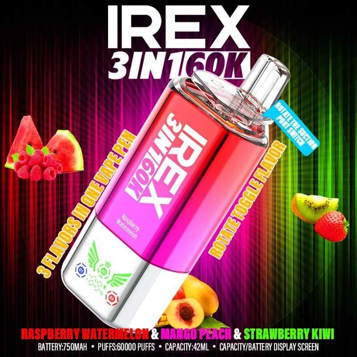 Raspberry watermelon & Mango peach & Strawberry kiwi_IREX 3in1 60000 Raspberry watermelon & Mango peach & Strawberry kiwi_IREX 3in1 60000