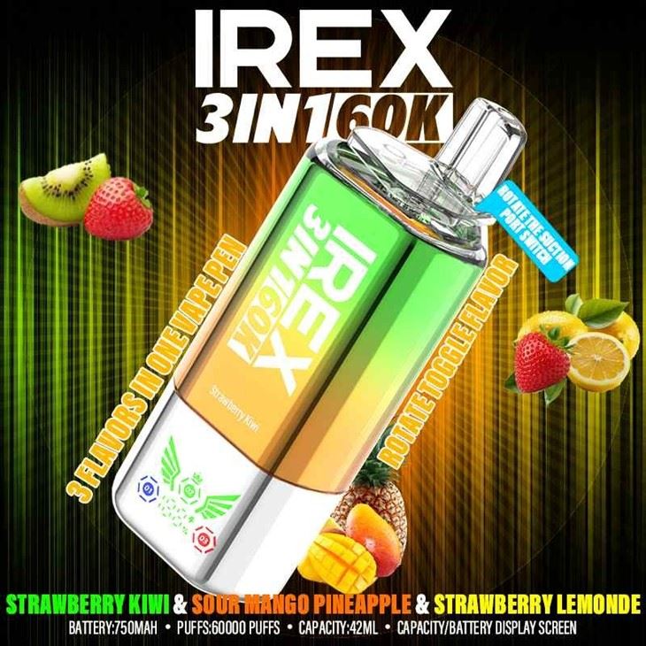 Strawberry kiwi & Sour mango pineapple & Strawberry lemonde_IREX 3in1 60000 Strawberry kiwi & Sour mango pineapple & Strawberry lemonde_IREX 3in1 60000