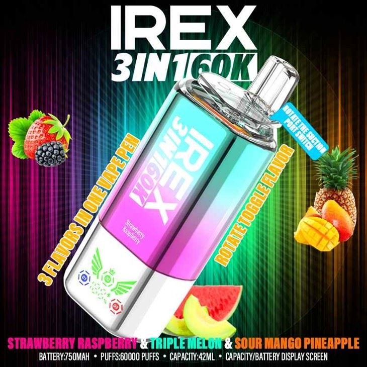 Strawberry raspberry & Triple melon & Sour mango pineapple_IREX 3in1 60000 Strawberry raspberry & Triple melon & Sour mango pineapple_IREX 3in1 60000