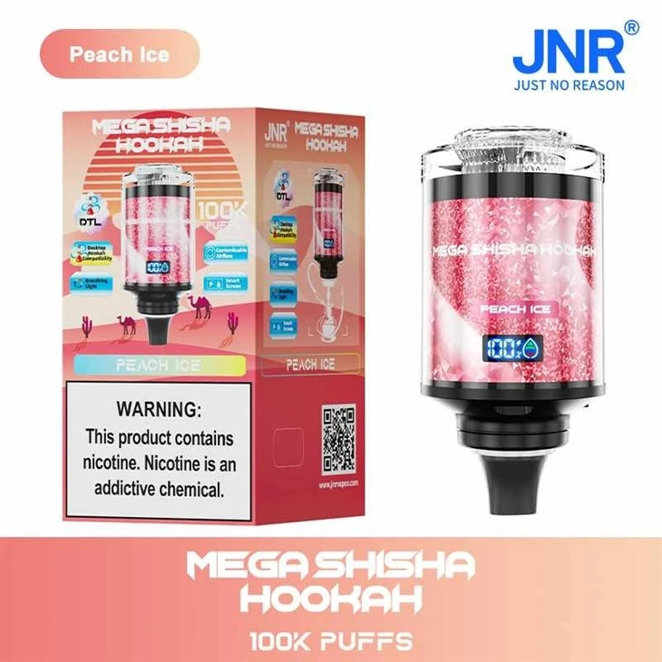 8-Peach-Ice_Mega Shisha Hookah 100K