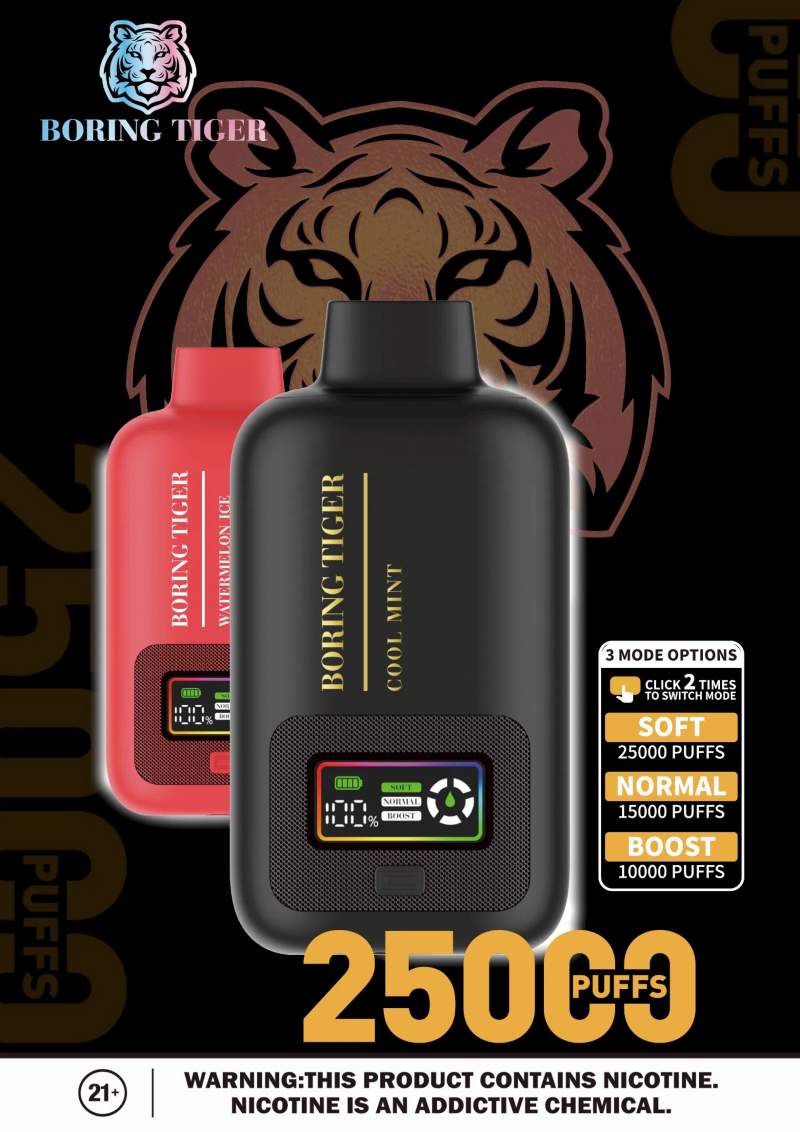 Luffbar-Boring-Tiger-25000-Puff-25K-Digital-Screen-Dually-Bar-Fs18000-20K-Bluetooth-Raz-Mt-Skyview-7500-15000-Watt-23000-PRO-Plus-Disposable-Vape-WholesaleBroing Tiger 25000